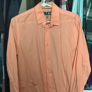 Express 1MX Men's Peach / Coral Dress Shirt